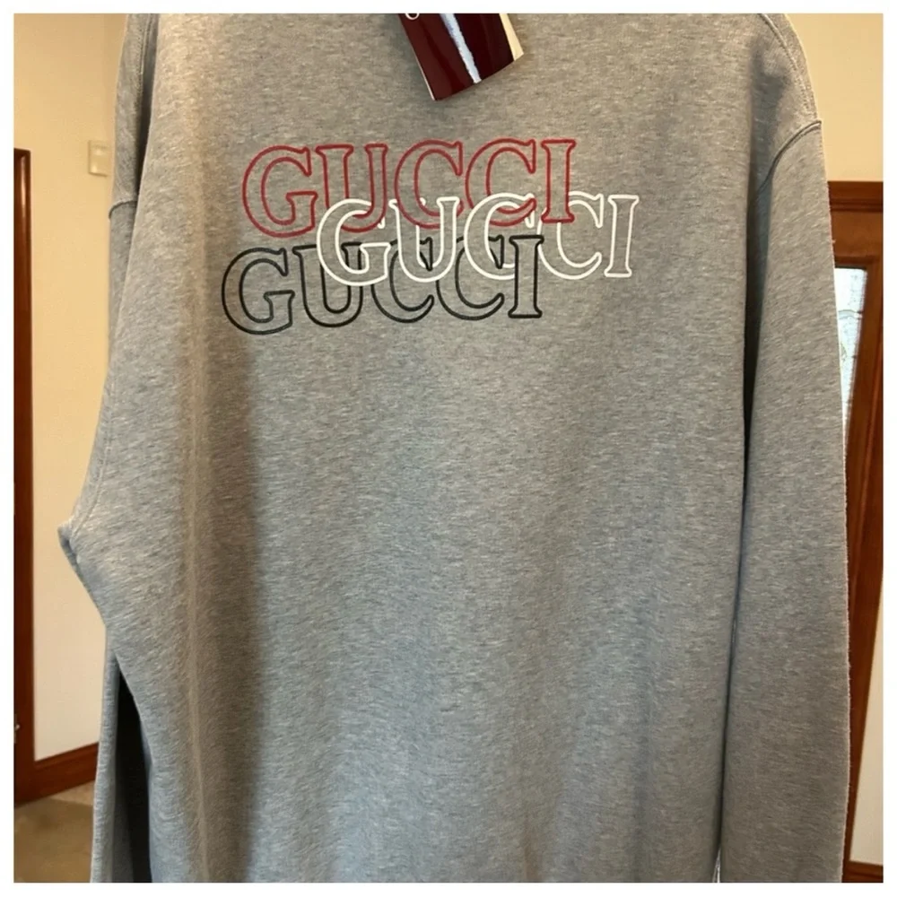 Gucci jersey cotton, archival inspired sweatshirt size large made Italy - Picture 3 of 7